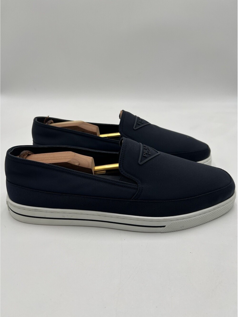 Men's Prada Re-Nylon Slip-On sneakers in navy blue Size 10UK